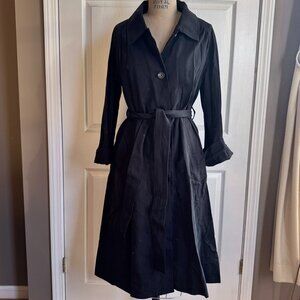 NWT Everlane Black Gathered Trench Coat Size S Belted Rain Vent Classic
